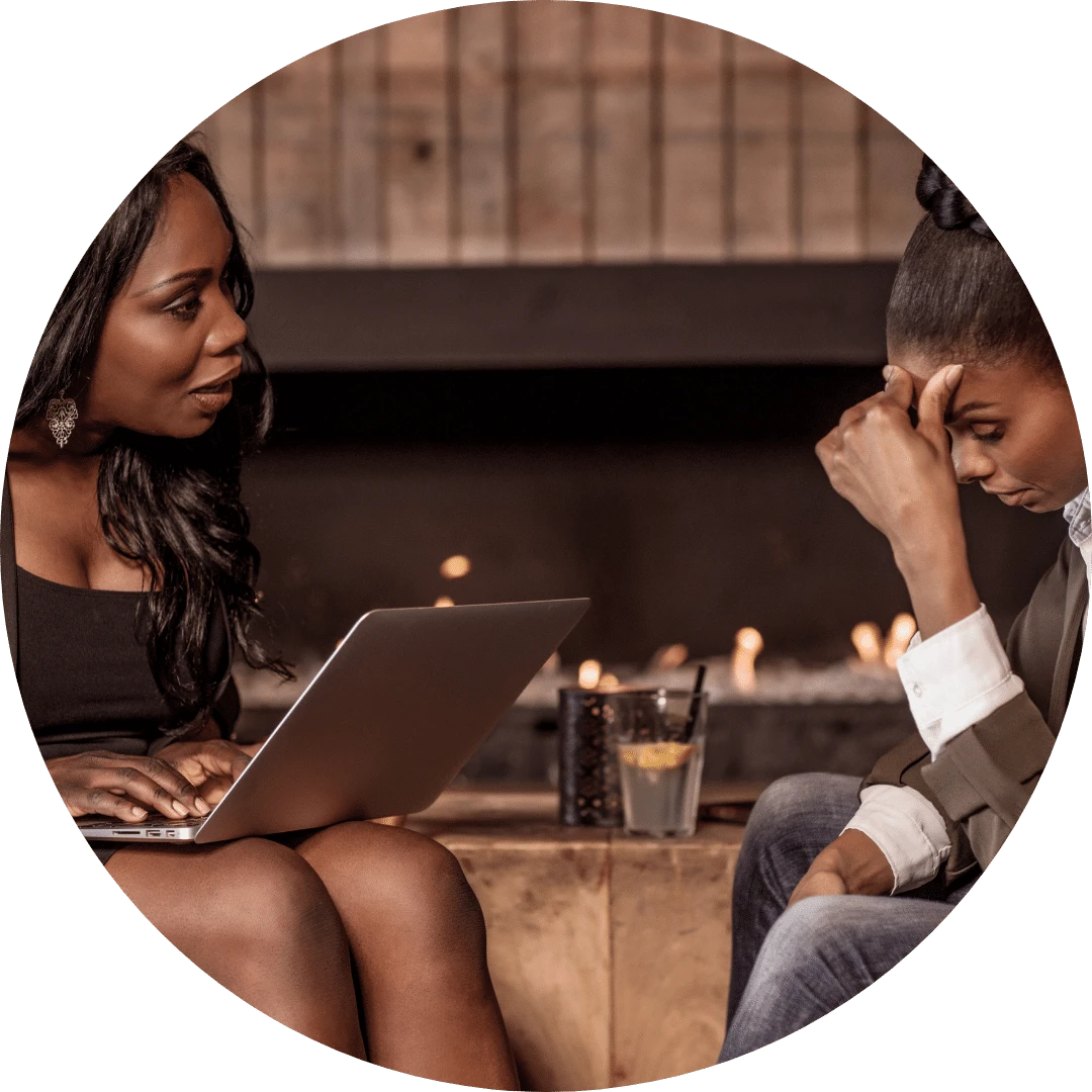 Two work employees experiencing conflict over an issue at work.